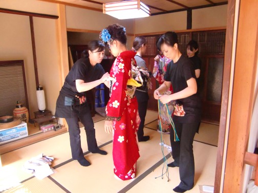 倉敷 成人式 前撮り着付け