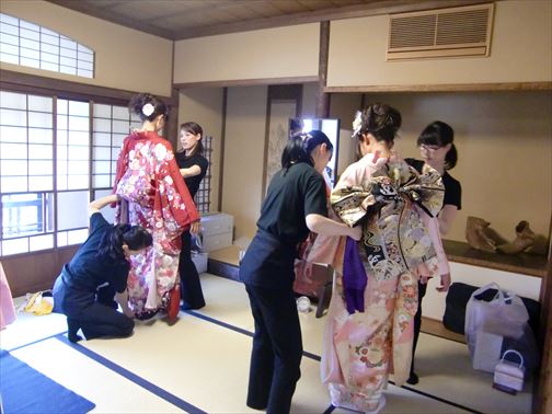 成人式前撮り着付け