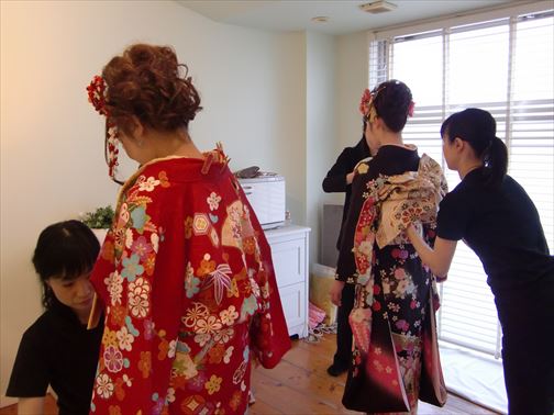 成人式前撮り着付け